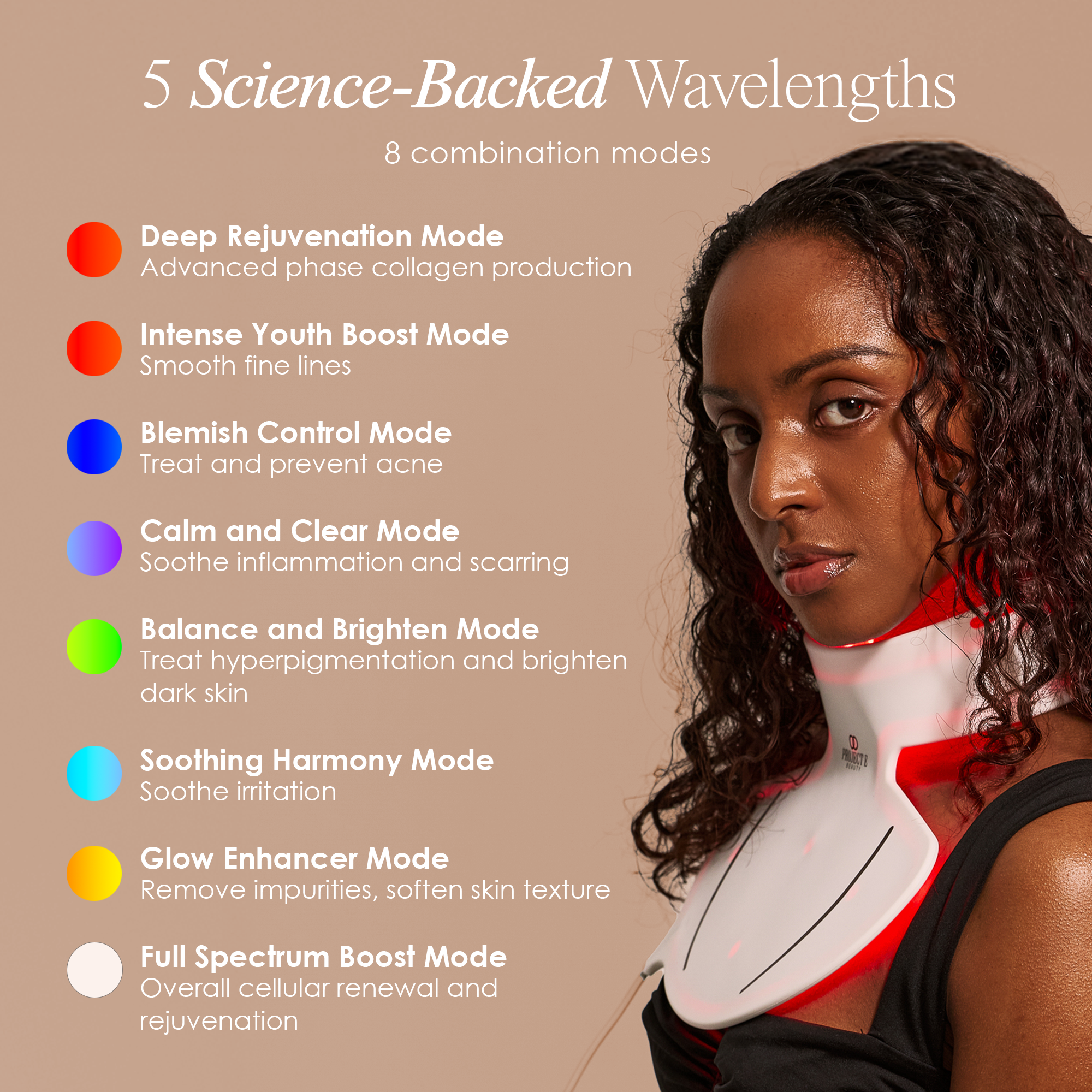LumaLux Neck & Dec | Pro LED Red Light Therapy Mask - Project E Beauty